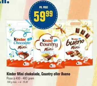 Otto Duborg Kinder Mini chokolade, Country eller Bueno tilbud