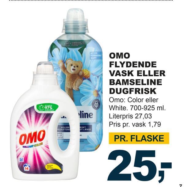 Let-Køb Omo flydende vask eller bamseline dugfrisk tilbud