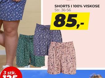 Dansk Outlet Shorts i 100% viskose tilbud
