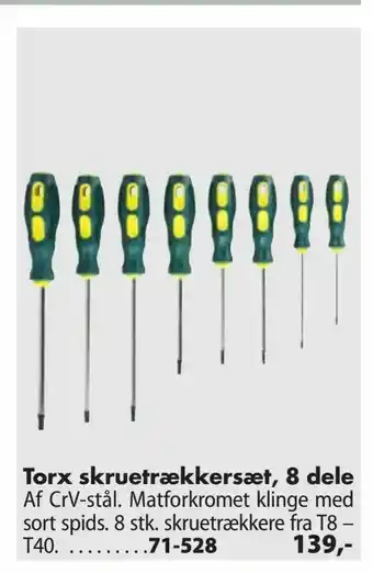 Biltema Torx skruetrækkersæt, 8 dele tilbud