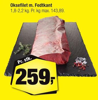 Oksefilet m. fedtkant