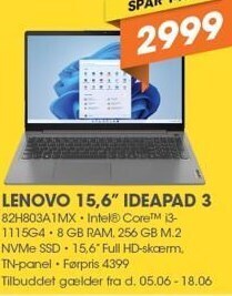Expert Lenovo 15,6 ideapad 3 tilbud