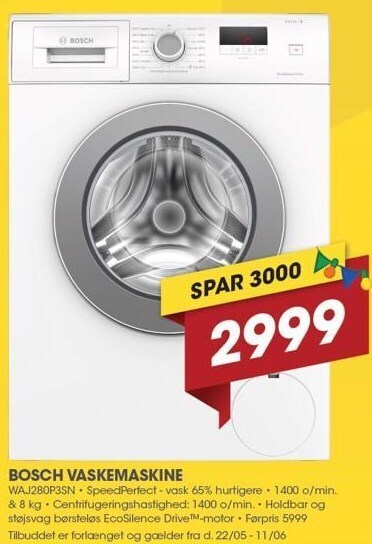 Punkt1 Bosch vaskemaskine tilbud
