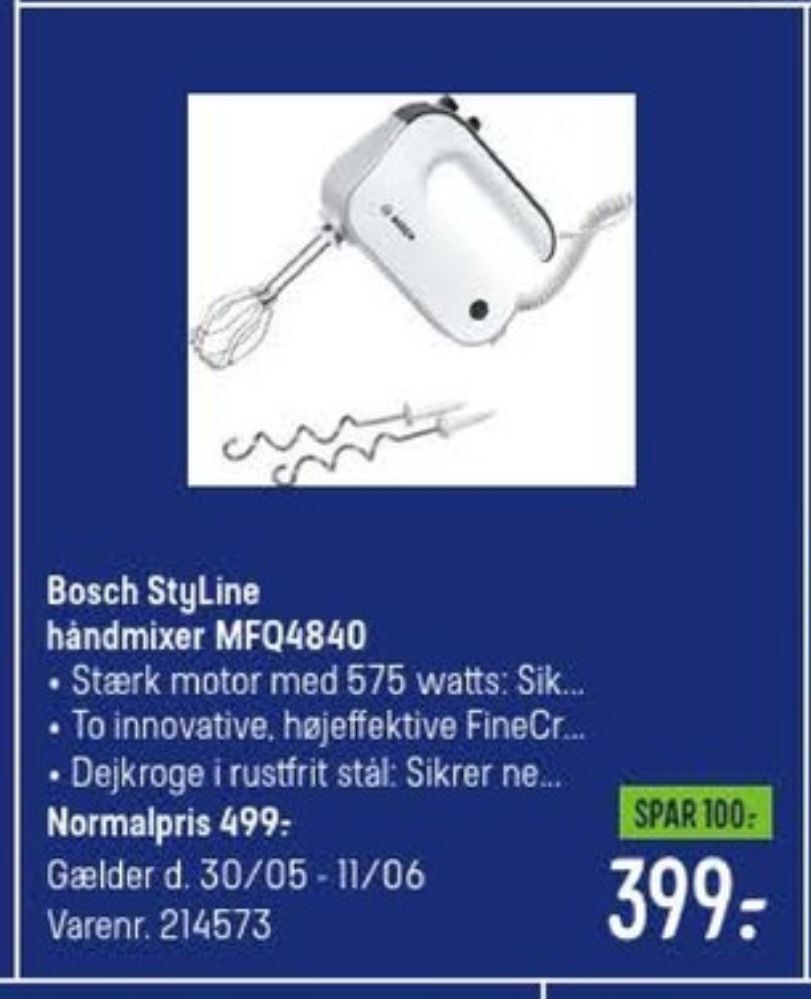 Bosch håndmixer tilbud hos Elgiganten