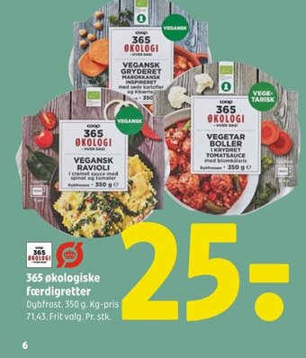 Coop 365 365 økologiske færdigretter tilbud