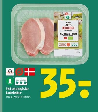 Coop 365 365 økologiske koteletter tilbud