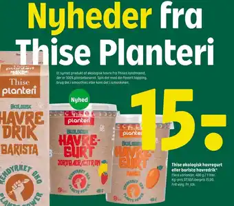 Coop 365 Thise økologisk havregurt eller barista havredrik tilbud