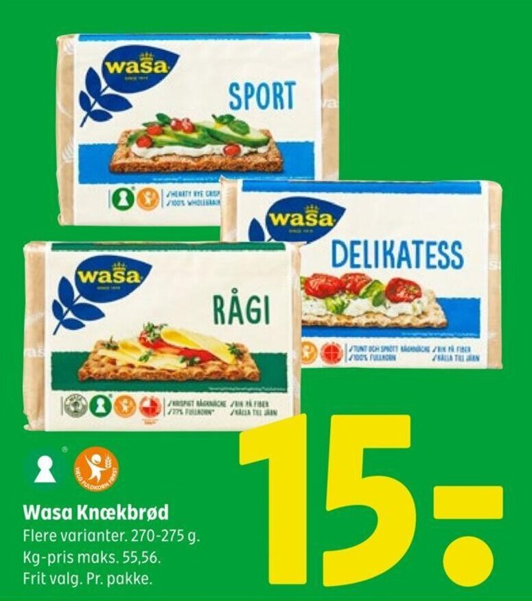 Coop 365 Wasa Knækbrød tilbud