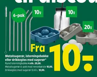 Metalsugerør, isterningebakke eller drikkeglas med sugerør