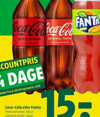 Coop 365 Coca-Cola eller Fanta 150 cl tilbud