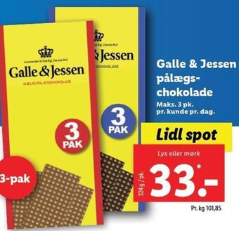 Galle & Jessen pålægs-chokolade
