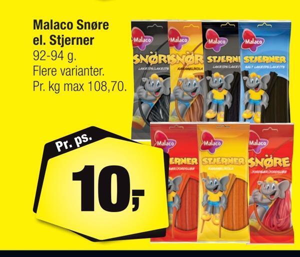 Calle Malaco snøre el. stjerner tilbud