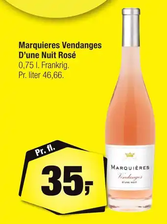 Calle Marquieres vendanges d'une nuit rosé tilbud