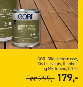 Johannes Fog Gori 306 træterrasse, fås i farveløs, ibenholt og mørk pine, 0,75 l tilbud