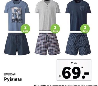 Lidl Livergy pyjamas tilbud