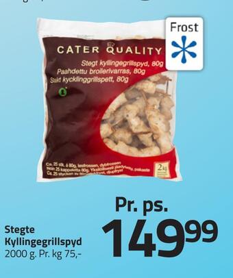 Stegte kyllingegrillspyd