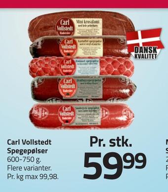 Fleggaard Carl vollstedt spegepølser tilbud