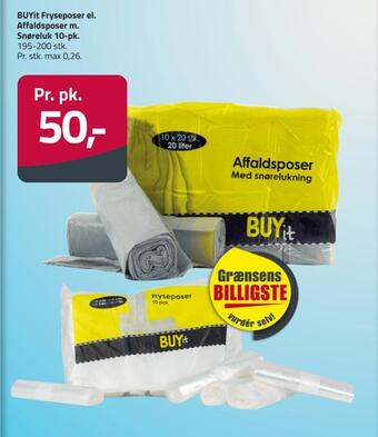 Fleggaard Buyit fryseposer el. affaldsposer m. snøreluk 10-pk tilbud