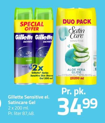 Fleggaard Gillette sensitive el. satincare gel tilbud