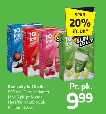 Fleggaard Sun lolly is 10 stk tilbud