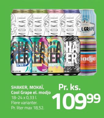 Fleggaard Shaker, mokaï, cool grape el. modjo tilbud