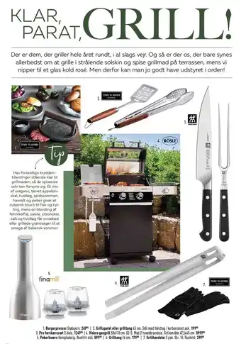 Imerco Burgerpresser, grillspatel eller grilltang, pro forskæresæt, videro gasgrill, peberkværn, grilltang el. grillhandske tilbud