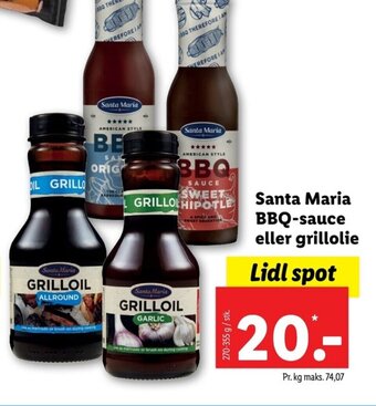 Lidl Santa Maria BBQ-sauce eller grillolie tilbud