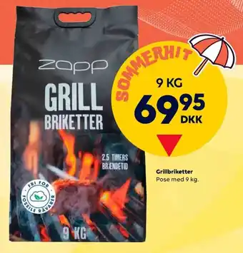 Grillbriketter Pose med 9 kg.