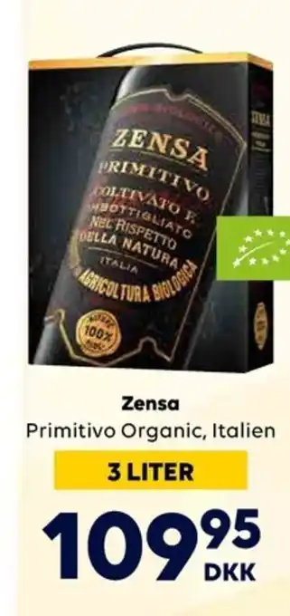 Zensa Primitivo Organic, Italien