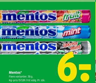 Coop 365 Mentos pastiller fruit tilbud