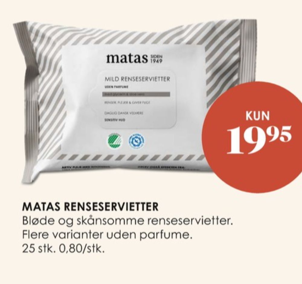 Matas Matas renseservietter tilbud