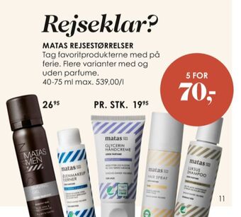 Matas rejsestørrelser
