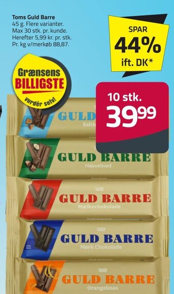 Fleggaard Toms Guld Barre tilbud