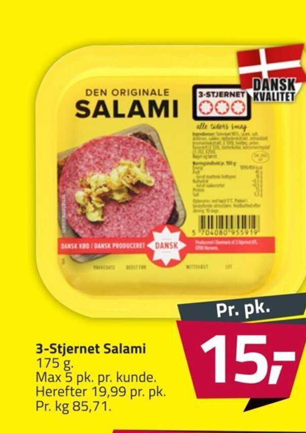 Fleggaard 3-Stjernet Salami tilbud