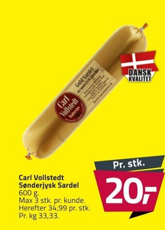 Fleggaard Carl Vollstedt Sønderjysk Sardel tilbud