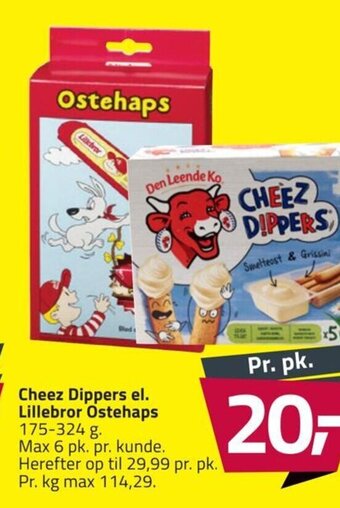 Fleggaard Cheez Dippers el. Lillebror Ostehaps tilbud