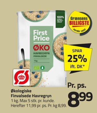 Økologiske Finvalsede Havregryn
