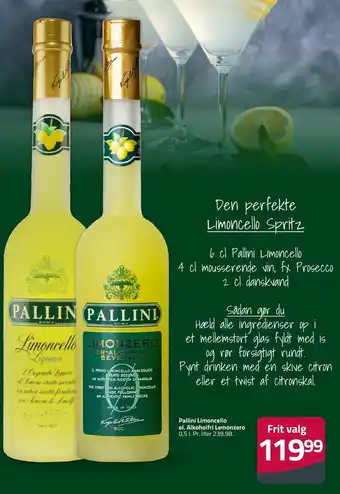 Pallini Limoncello el. Alkoholfri Lemonzero