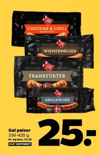 Netto Gøl pølser 339-420 g. tilbud