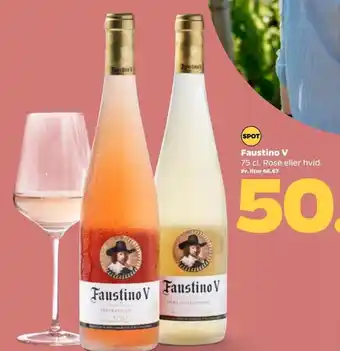 Netto Faustino V 75 cl. Rosé eller hvid. tilbud