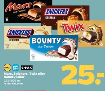 Netto Mars, Snickers, Twix eller Bounty isbar tilbud