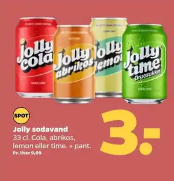 Netto Jolly sodavand 33 cl. Cola, abrikos, lemon eller time. + pant. tilbud