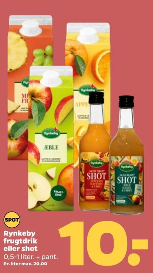 Netto Rynkeby frugtdrik eller shot tilbud