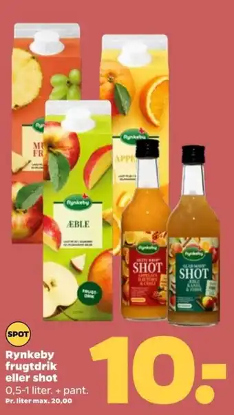 Netto Rynkeby frugtdrik eller shot tilbud