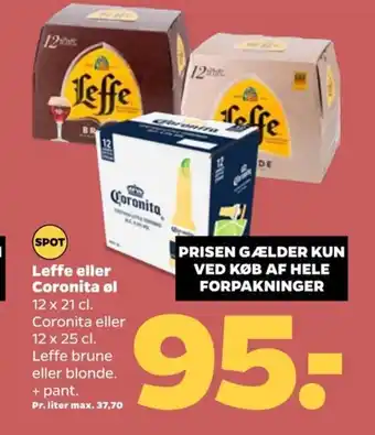 Netto Leffe eller Coronita øl tilbud