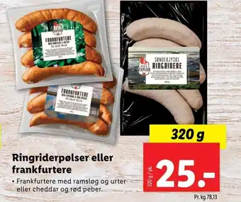 Lidl Ringriderpølser eller frankfurtere tilbud