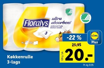 Lidl Køkkenrulle 3-lags tilbud