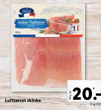 Lidl Lufttørret skinke tilbud
