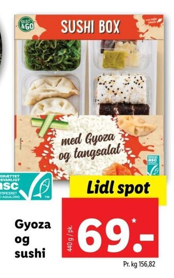 Lidl Gyoza og sushi tilbud
