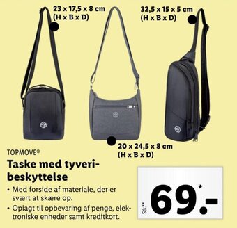 Lidl TOPMOVEⓇ Taske med tyveri-beskyttelse tilbud
